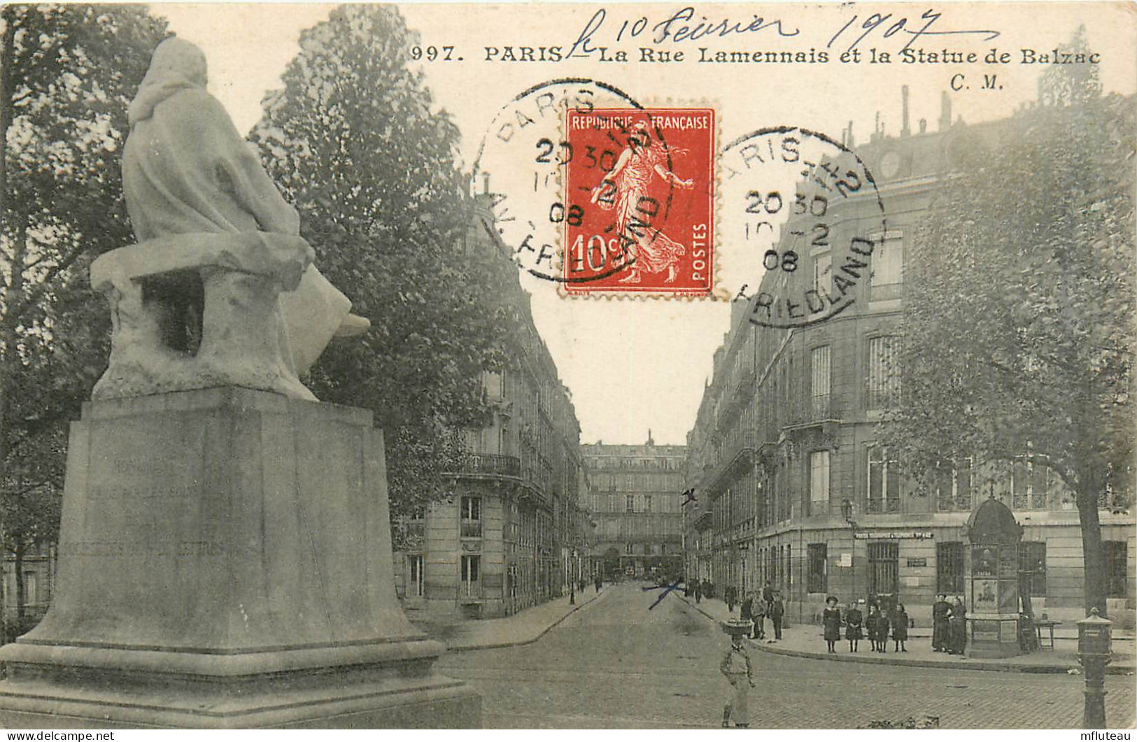 75* PARIS (6)   Rue Lamennais  Statue De Balzac      RL27,0297 - Arrondissement: 06