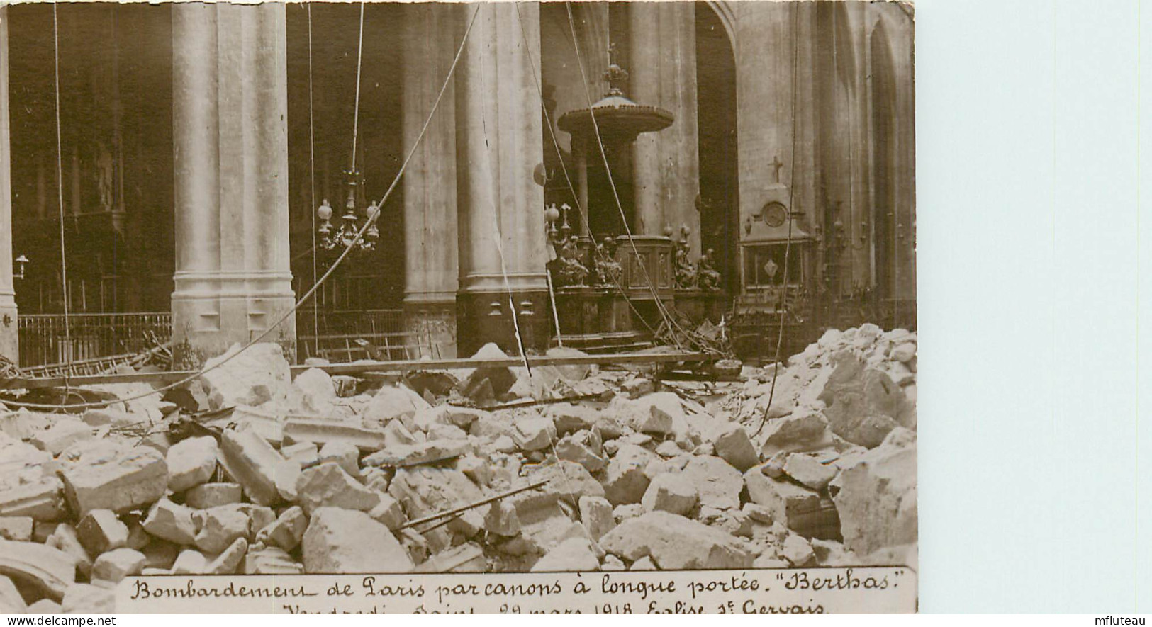 75* PARIS (4)   Bombardment Par  « berthas »- 1918   Eglise St Gerbais RL27,0211 - Arrondissement: 04