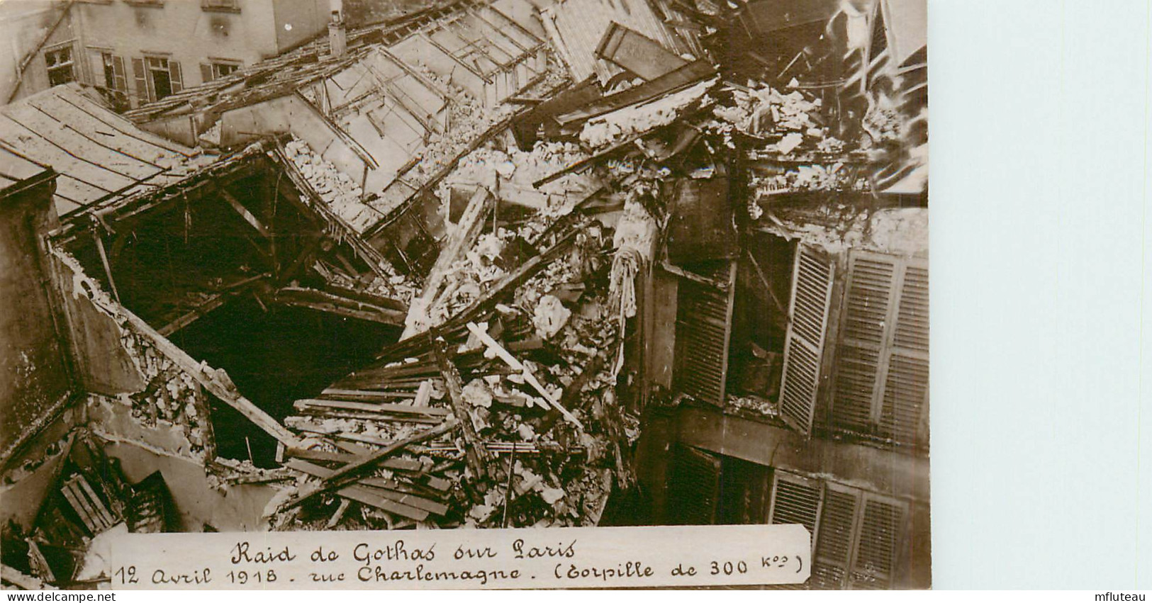 75* PARIS (4)   Bombardment Par  « berthas »- 1918  Rue Charlemagne S RL27,0212 - District 04