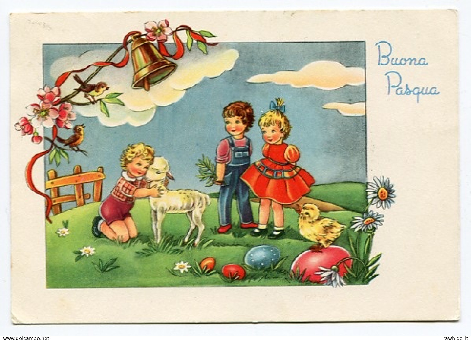 Buona Pasqua Joyeuses Pâques Enfants Cloche Agneau - Pâques