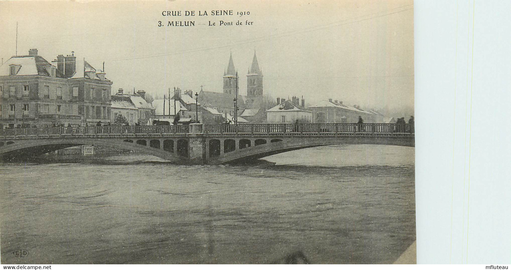 77* MELUN  Crue 1910 -    Le Pont De Fer   RL27,1792 - Melun