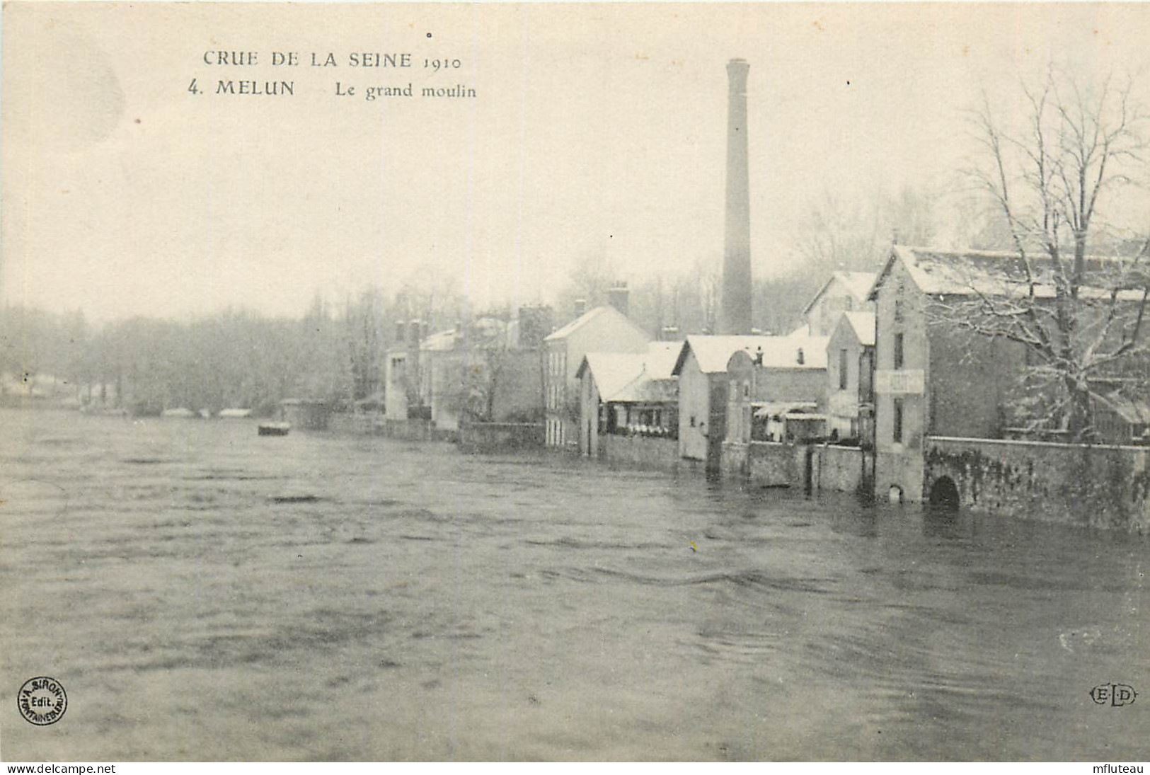 77* MELUN   Crue 1910  Le Grand Moulin     RL27,1791 - Melun