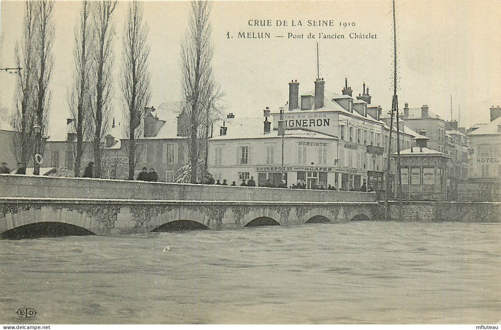 77* MELUN   Crue 1910  Pont De L Ancien Chatelet    RL27,1790 - Melun