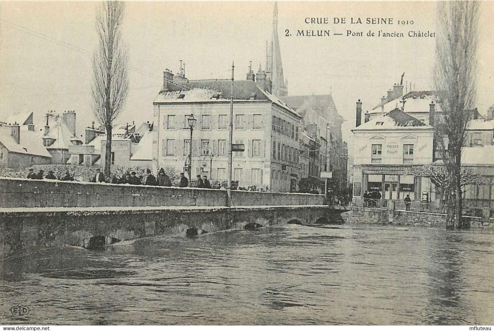 77* MELUN Crue  1910  - Pont De L Ancien Chatelet    RL27,1785 - Melun