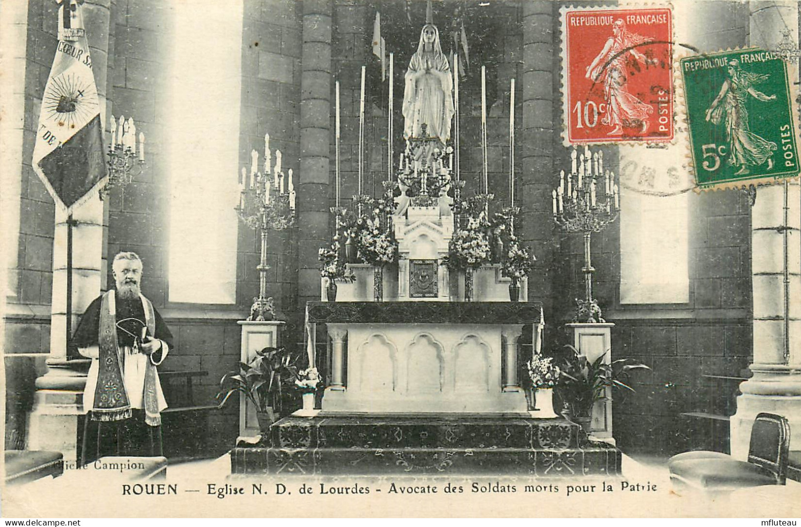 76*  ROUEN    Eglise ND De Lourdes  Avocate Des Soldats Morts Pour La Patrie      RL27,1449 - Rouen