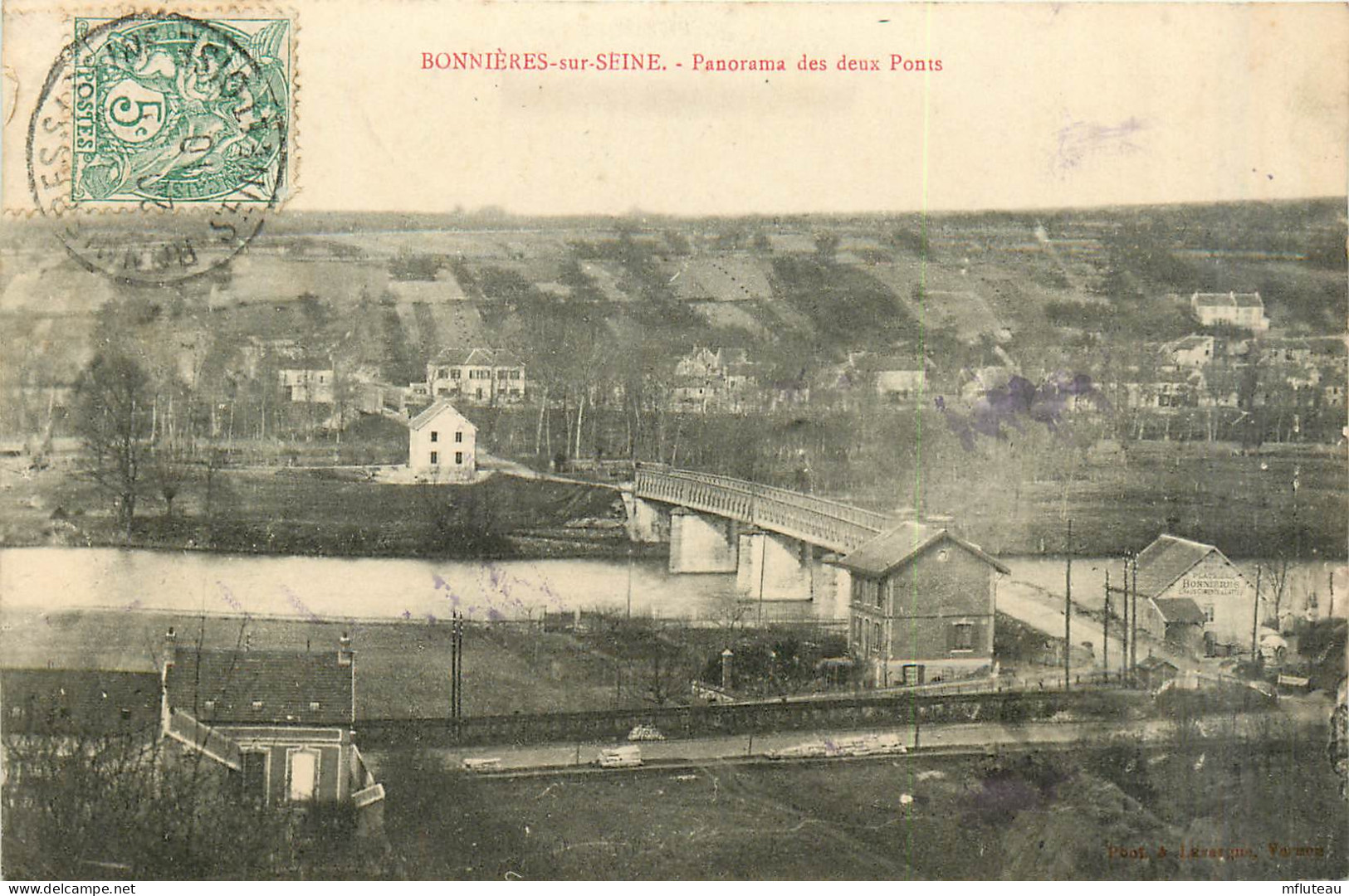 78* BONNIERES S/SEINE    Vue Generale Des Deux Ponts    RL27,1958 - Bonnieres Sur Seine