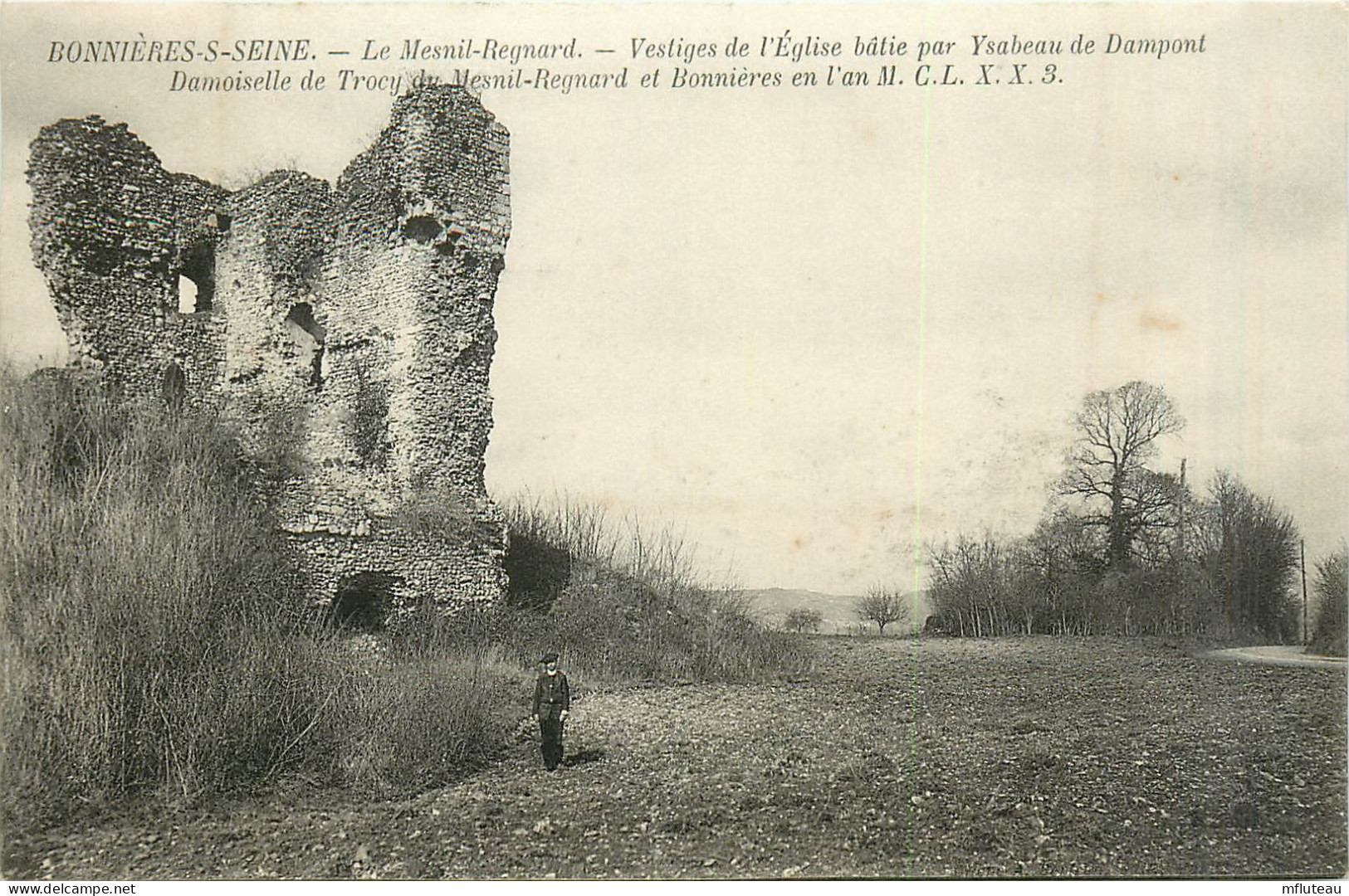78* BONNIERES S/SEINE  Le Mesnil Regnard  Ruines Eglise       RL27,1959 - Bonnieres Sur Seine