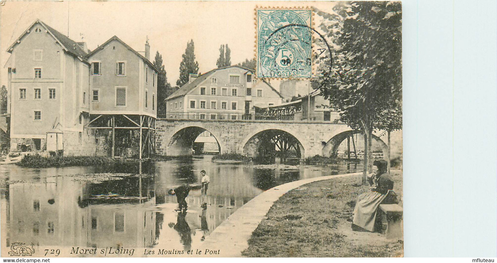 77* MORET S/LOING   Les Moulins Et Le  Pont     RL27,1854 - Moret Sur Loing