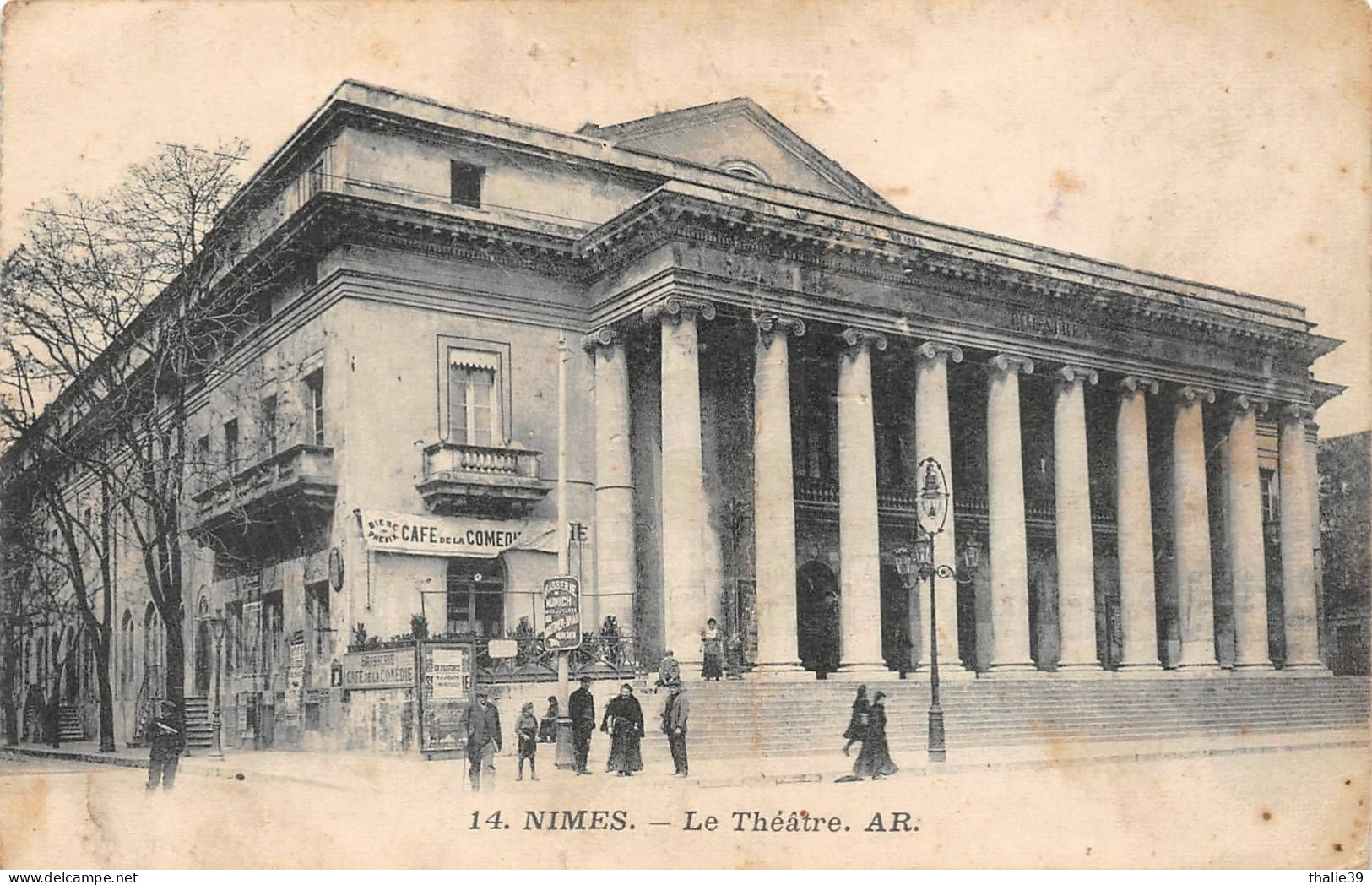 Nîmes Théâtre Café De La Comédie Publicité Bière Phénix Brasserie De Munich 14 AR - Nîmes