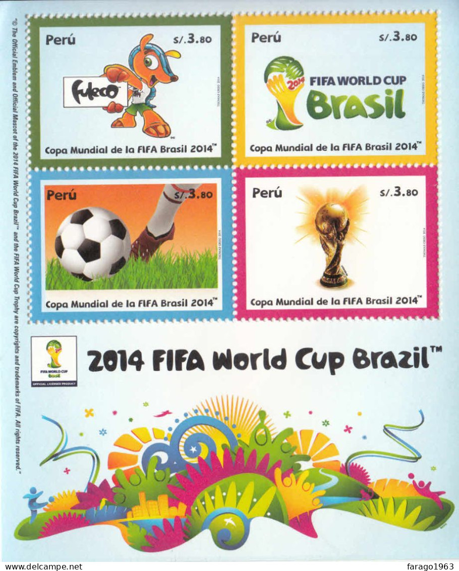 2014 Peru World Cup Football Brazil Souvenir Sheet MNH - Peru