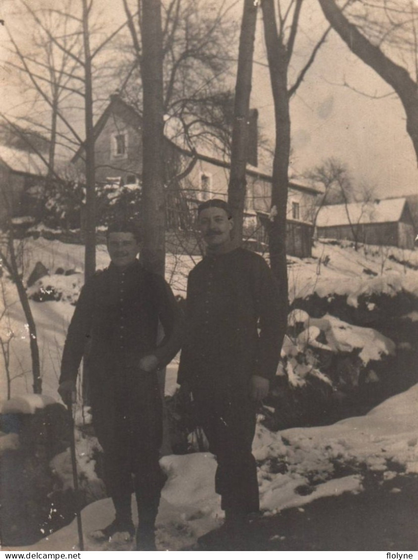 Plainfaing Barançon - Photo Ancienne Originale - Militaires Chasseurs Alpins En 1915 - Militaria - 10,5x8cm - Plainfaing