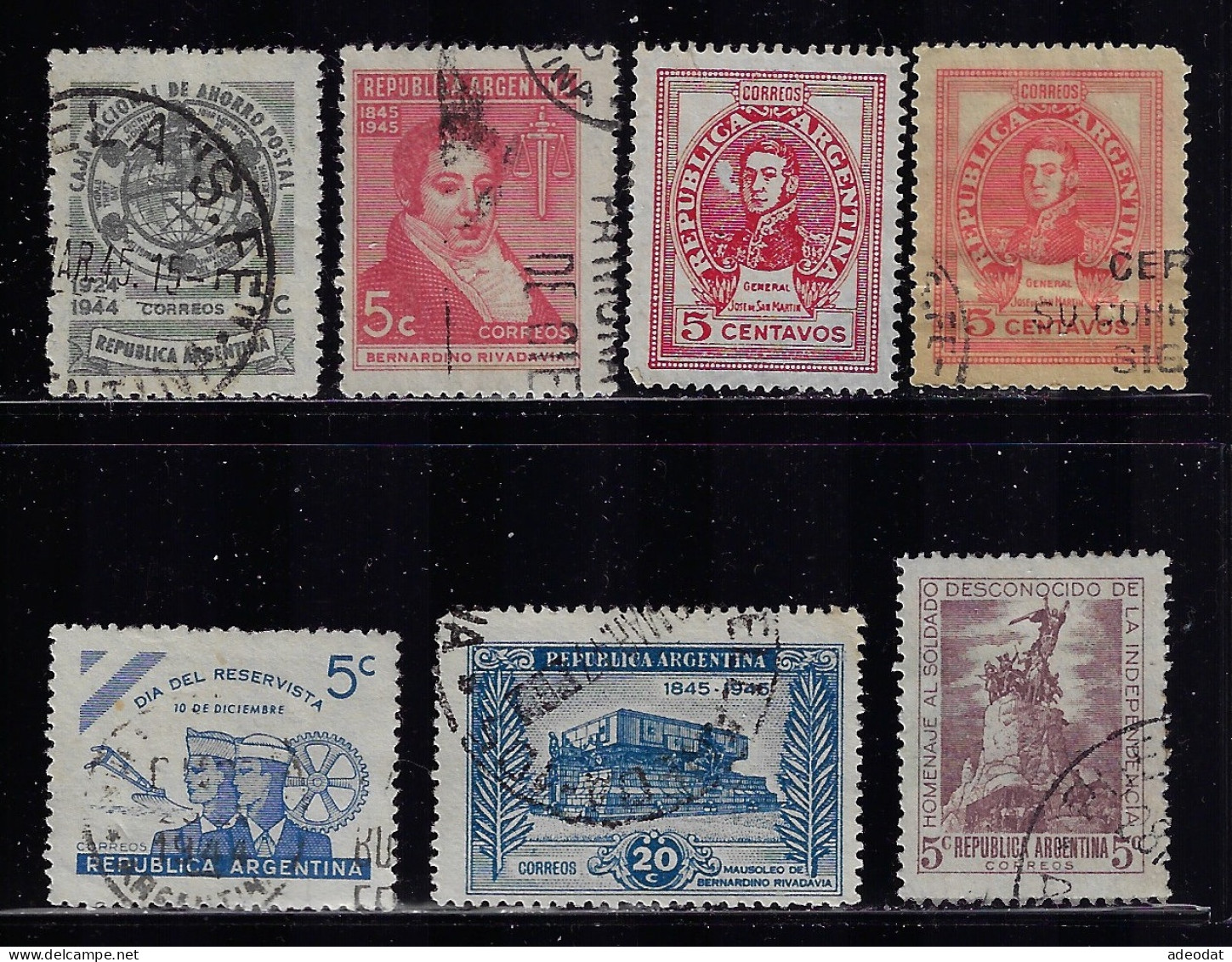 ARGENTINA  1944-46  SCOTT #521,522,545-547,549,550  USED - Used Stamps