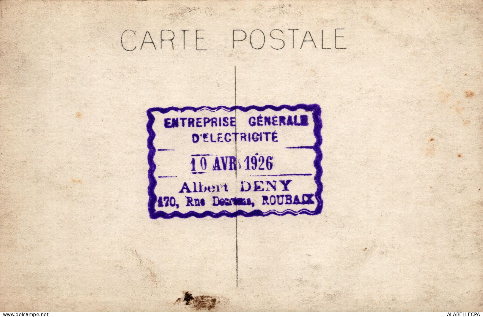 CPA - CARTE PHOTO De ROUBAIX - La Place Avec Illuminations De La Maison DENY Avec Tampon Verso 10 Avril 1926 - Roubaix