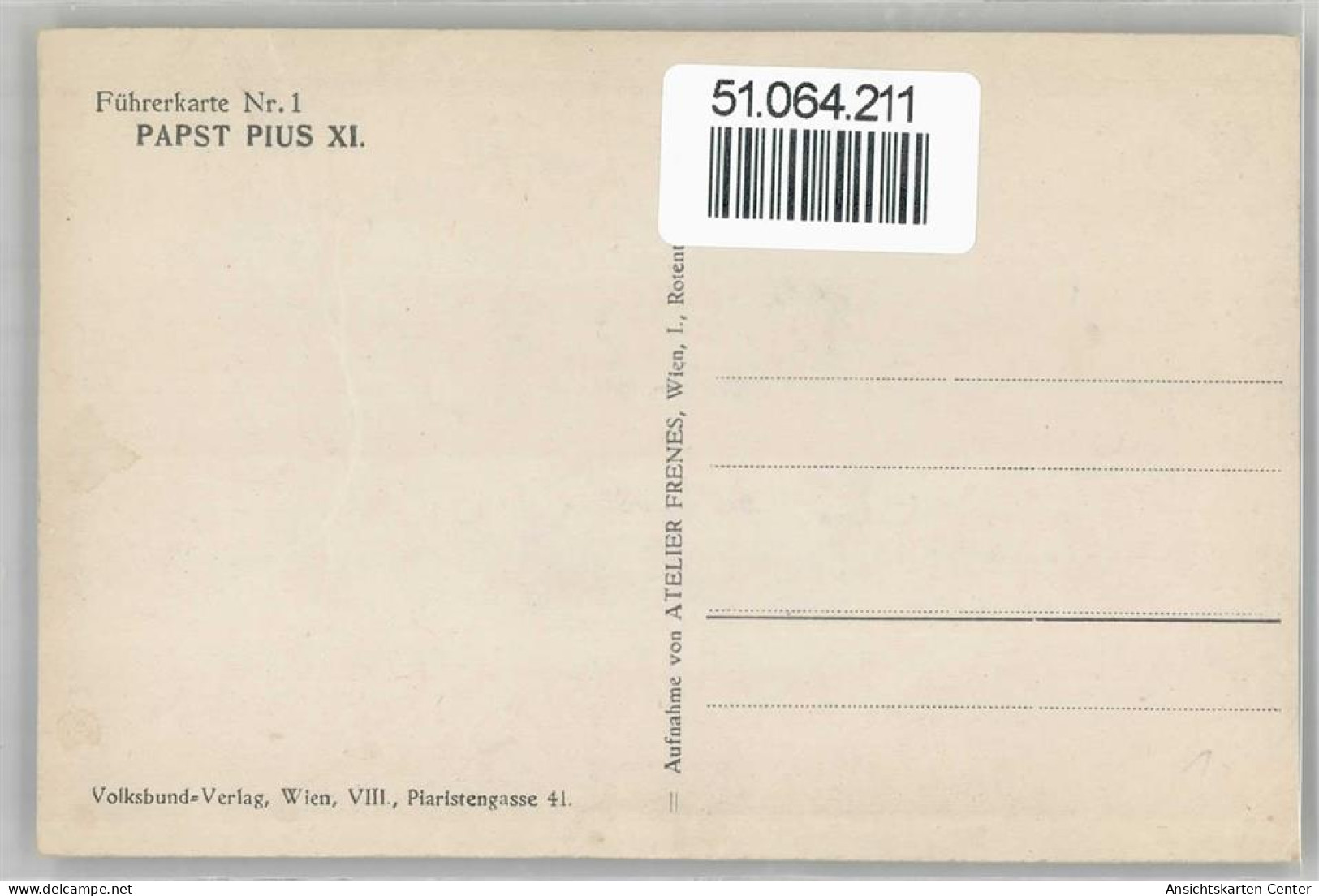 51064211 - Pius XI - Autres & Non Classés