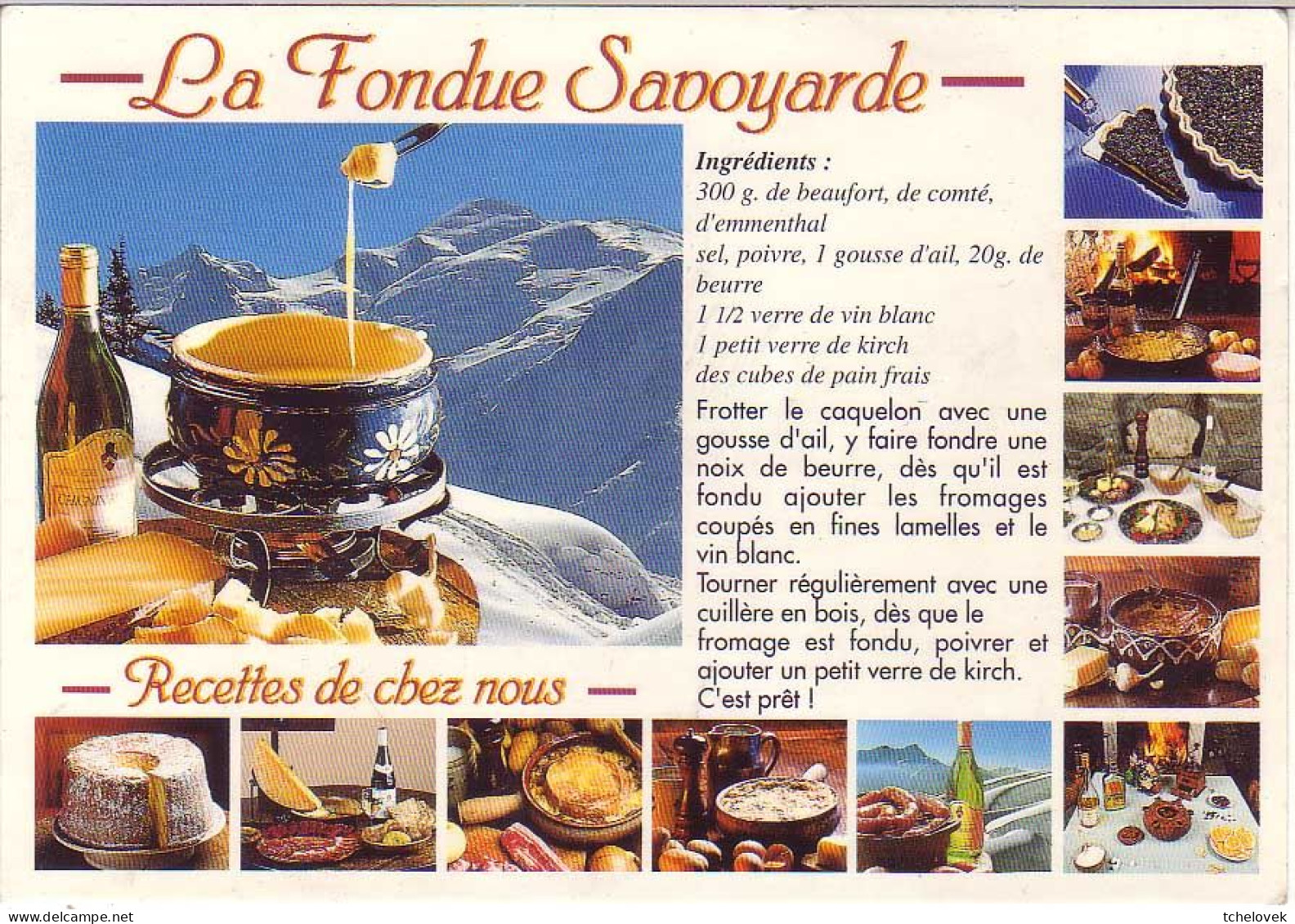 Thèmes. Recettes De Cuisine. Fondue Savoyarde & Tartiflette & Gateau Comtois - Recettes (cuisine)