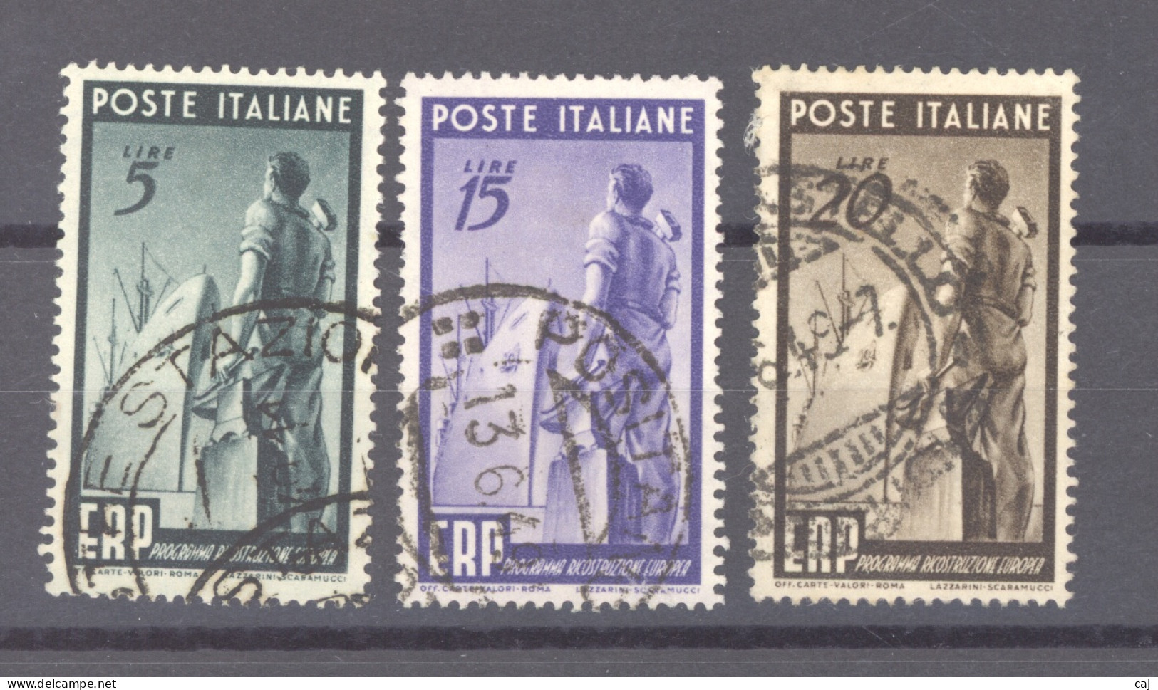 Italie  :  Yv  539-41  (o)  ERP - 1946-60: Used