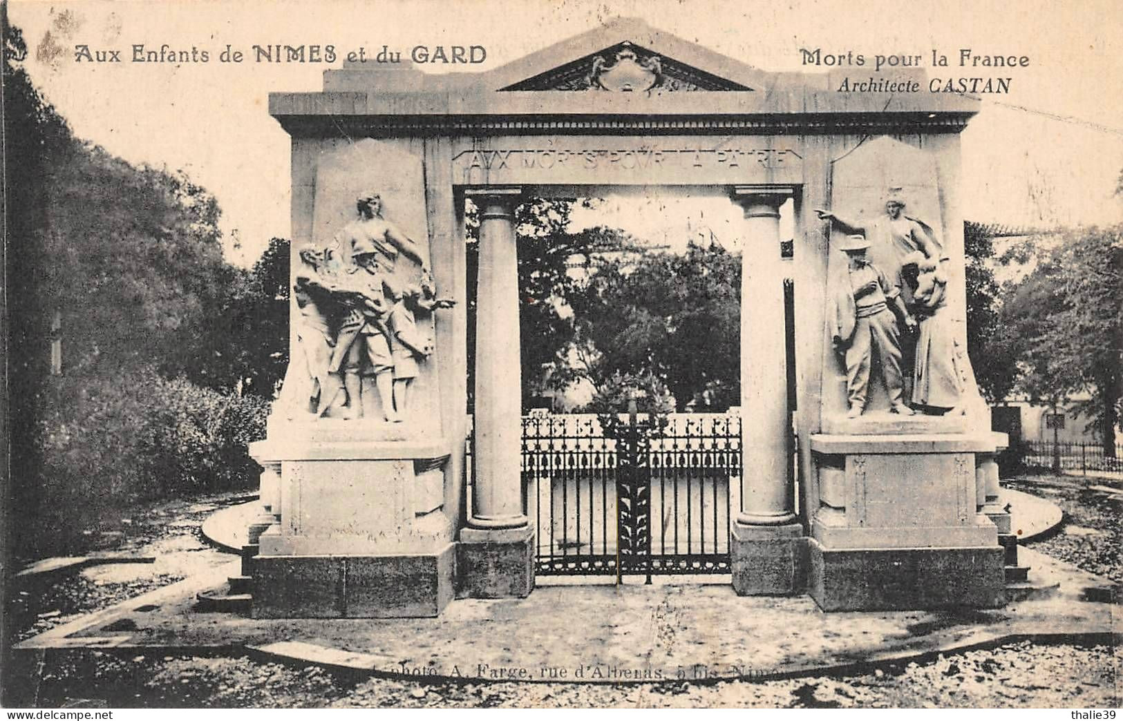 Nîmes Monument Aux Morts Architecte Castan - Nîmes