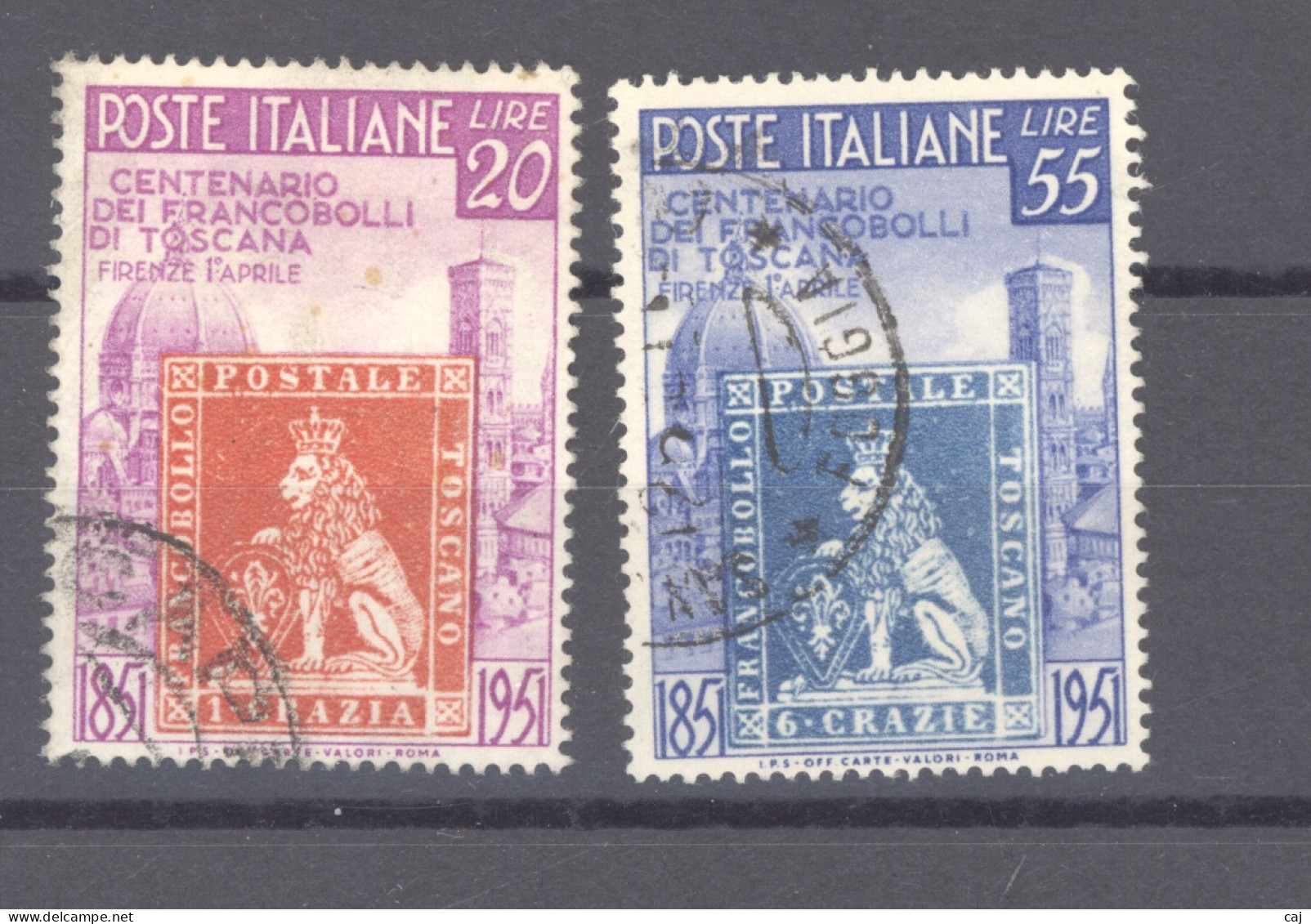 Italie  :  Yv  591-92  (o) - 1946-60: Used
