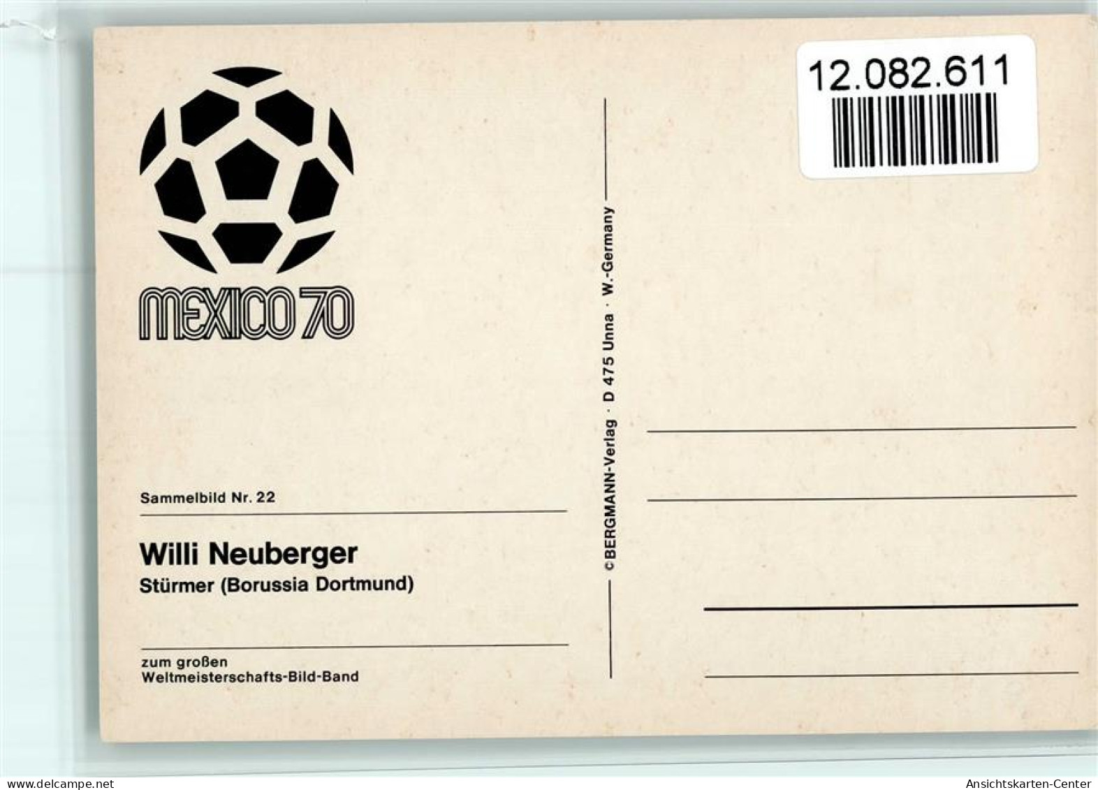 12082611 - Fussball (Prominente) Bergmann Sammelbild Nr. - Voetbal