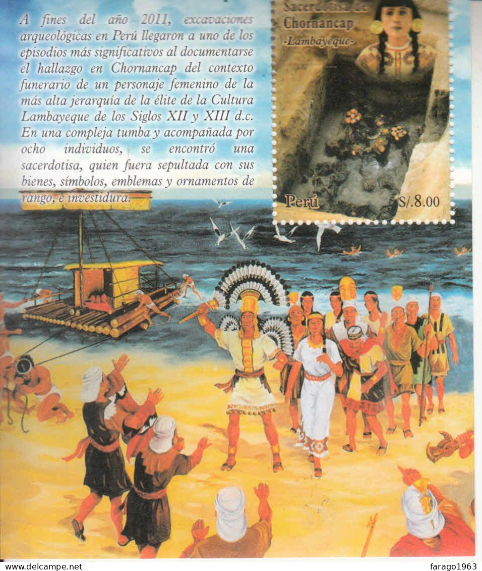 2014 Peru Chornancap Archaeology Souvenir Sheet MNH - Perù