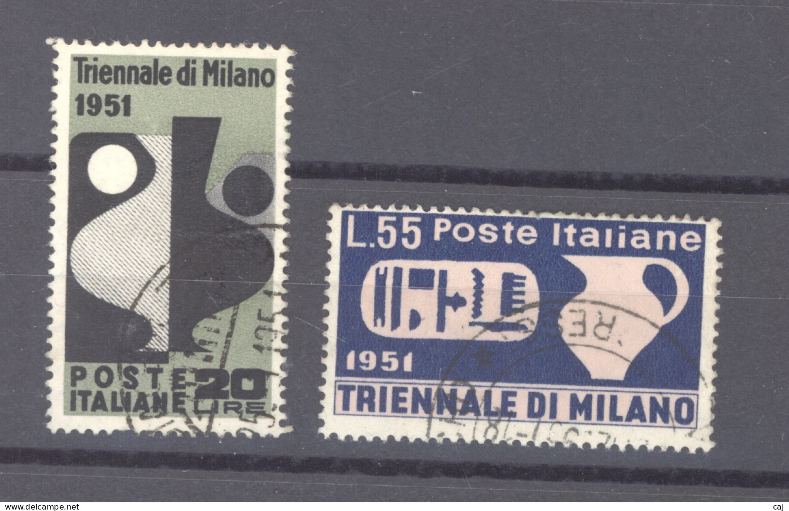 Italie  :  Yv  605-06  (o) - 1946-60: Oblitérés