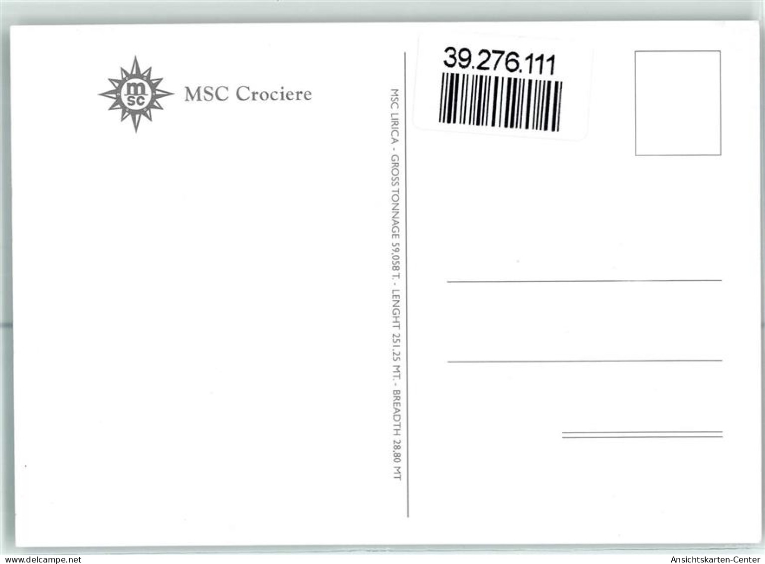 39276111 - MSC Lirica - Andere & Zonder Classificatie