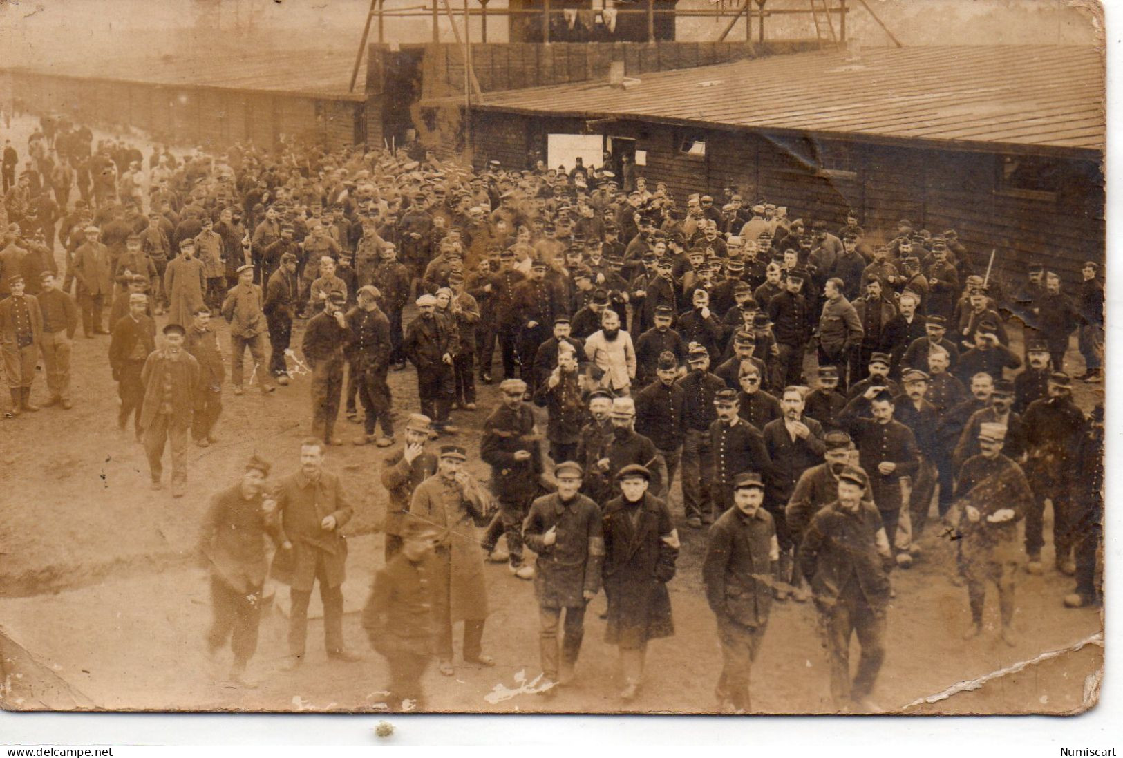 Militaria Carte Photo Très Animée Prisonniers De Guerre Correspondance - Weltkrieg 1939-45