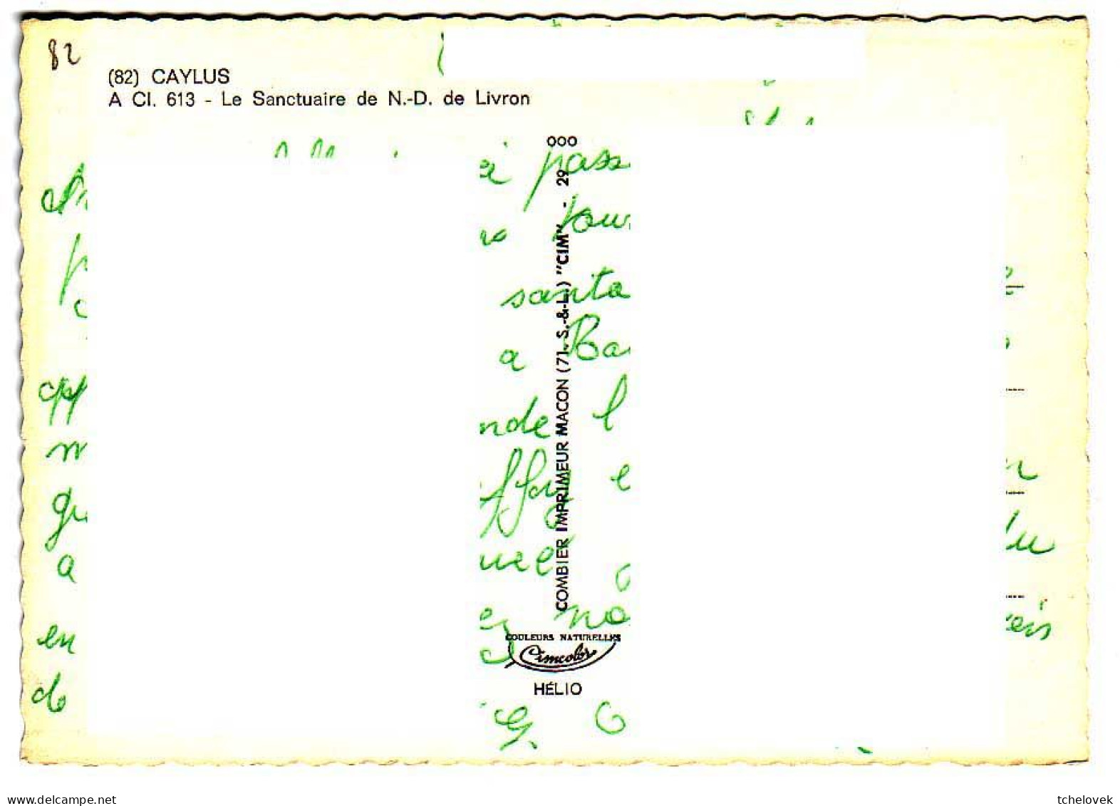 (82). Caylus. A CI 613 Sanctuaire De ND De Livron - Caylus