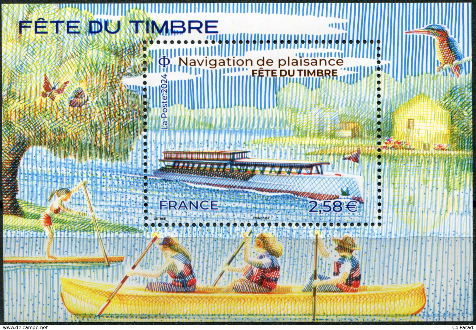 FRANCE - 2024 - SOUVENIR SHEET MNH ** - Stamp Day 2024: Traveling By Water - Ongebruikt