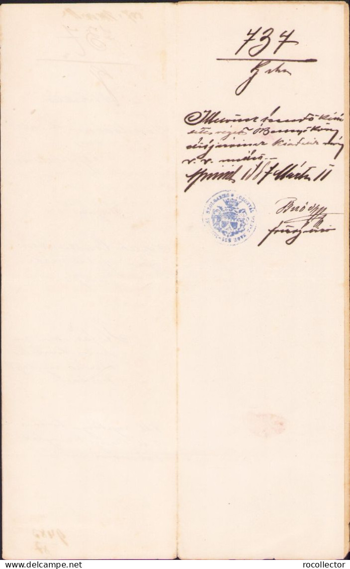 Vindornyalaki és Hertelendi Hertelendy József Alairasa, Torontal Varmegye Foispan, 1887 A2506N - Collezioni