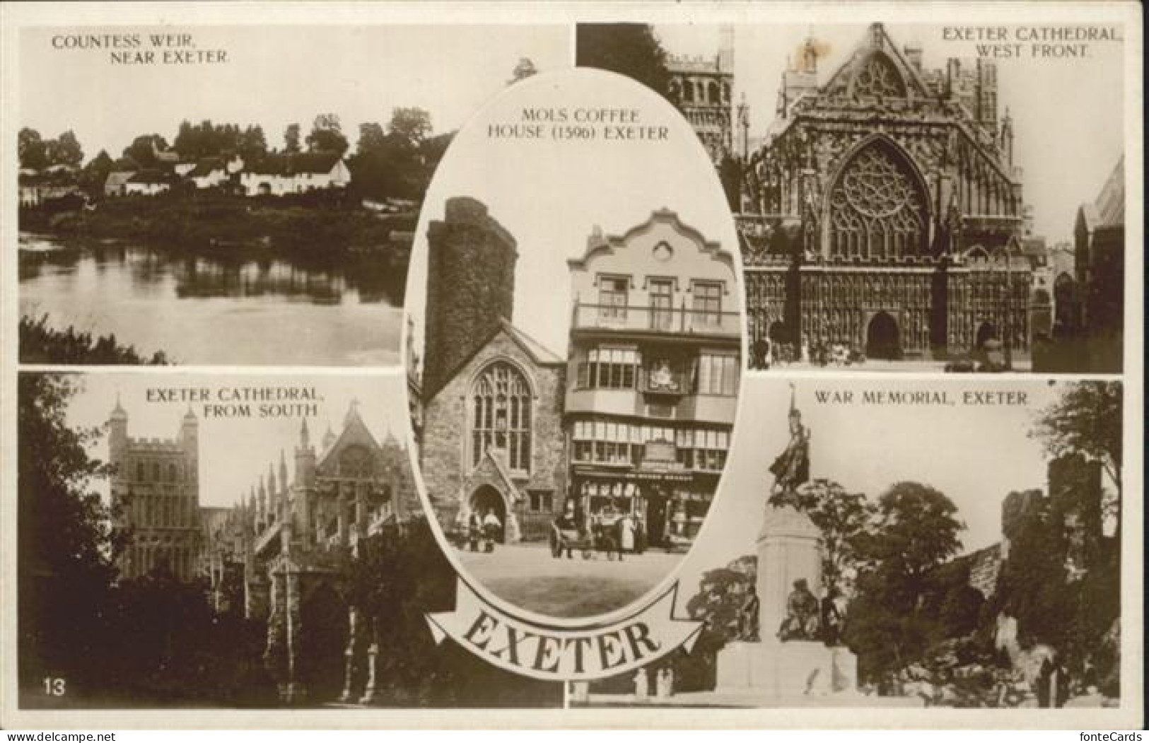 11003785 Exeter War Memorial, Cathedral, Countes Weir, Mols Coffee  Exeter - Andere & Zonder Classificatie