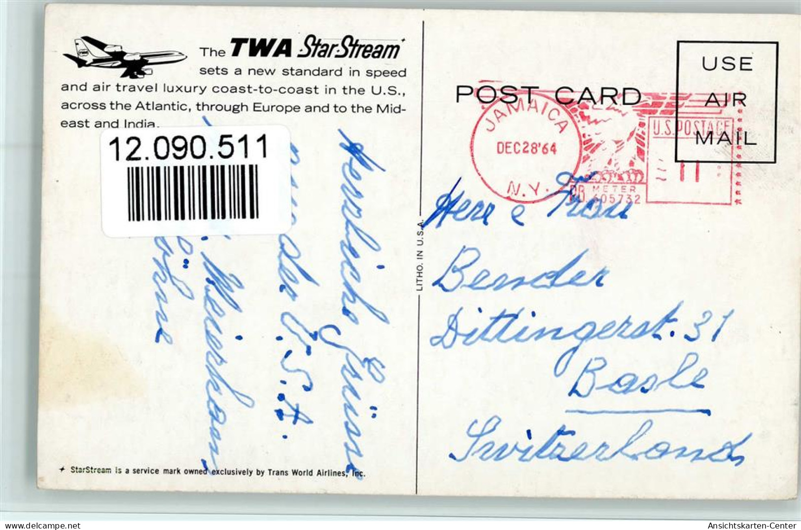 12090511 - Fluglinien TWA Star Stream 1964 AK - Sonstige & Ohne Zuordnung