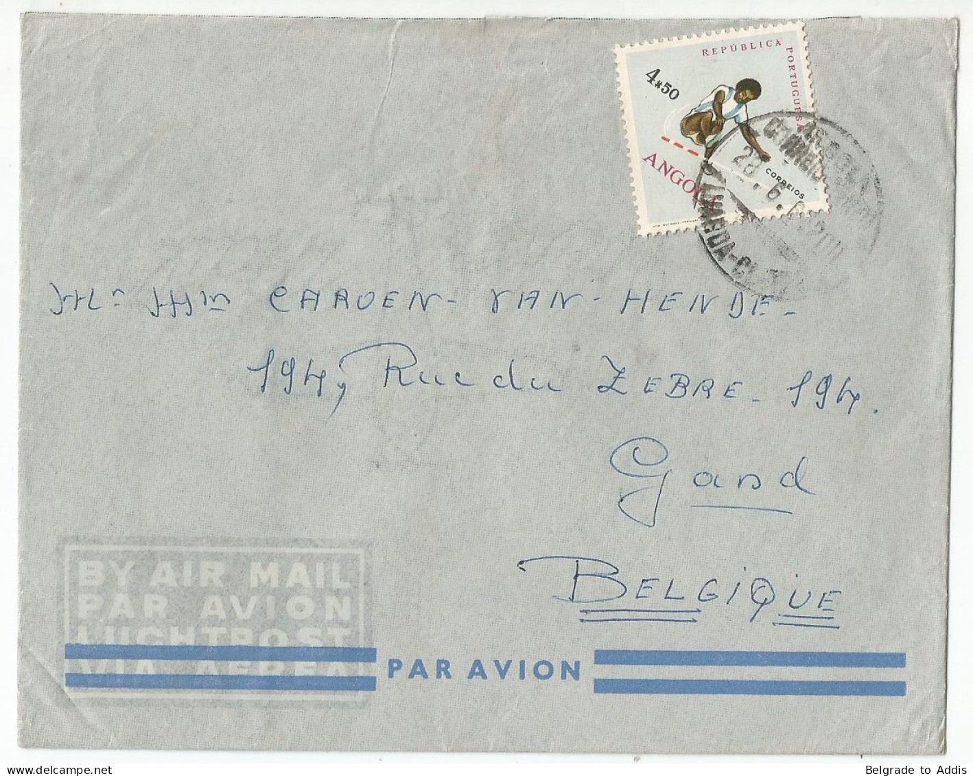 Angola Portugal Cover Sent To Belgium By Compagnie Maritime Belge 1962 S/S Steenstraete - Angola