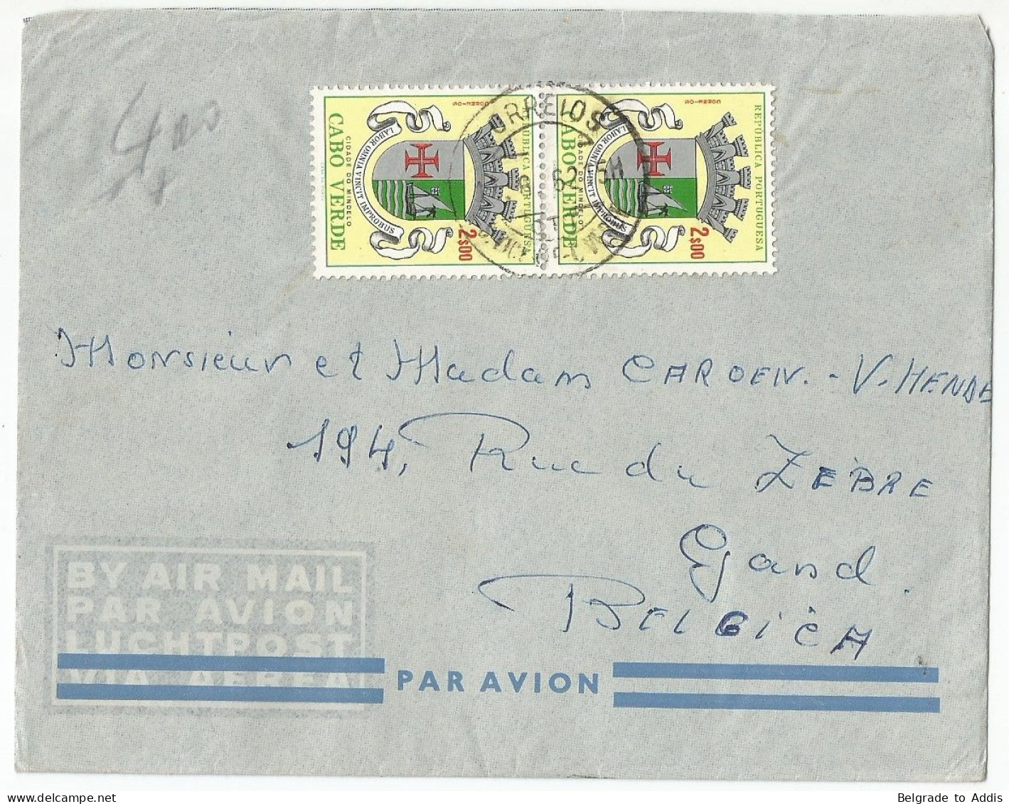 Angola Portugal Cover Sent To Belgium By Compagnie Maritime Belge 1962 S/S Steenstraete - Angola