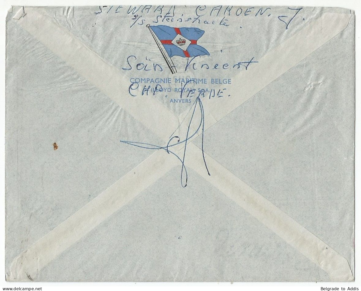 Angola Portugal Cover Sent To Belgium By Compagnie Maritime Belge 1962 S/S Steenstraete - Angola