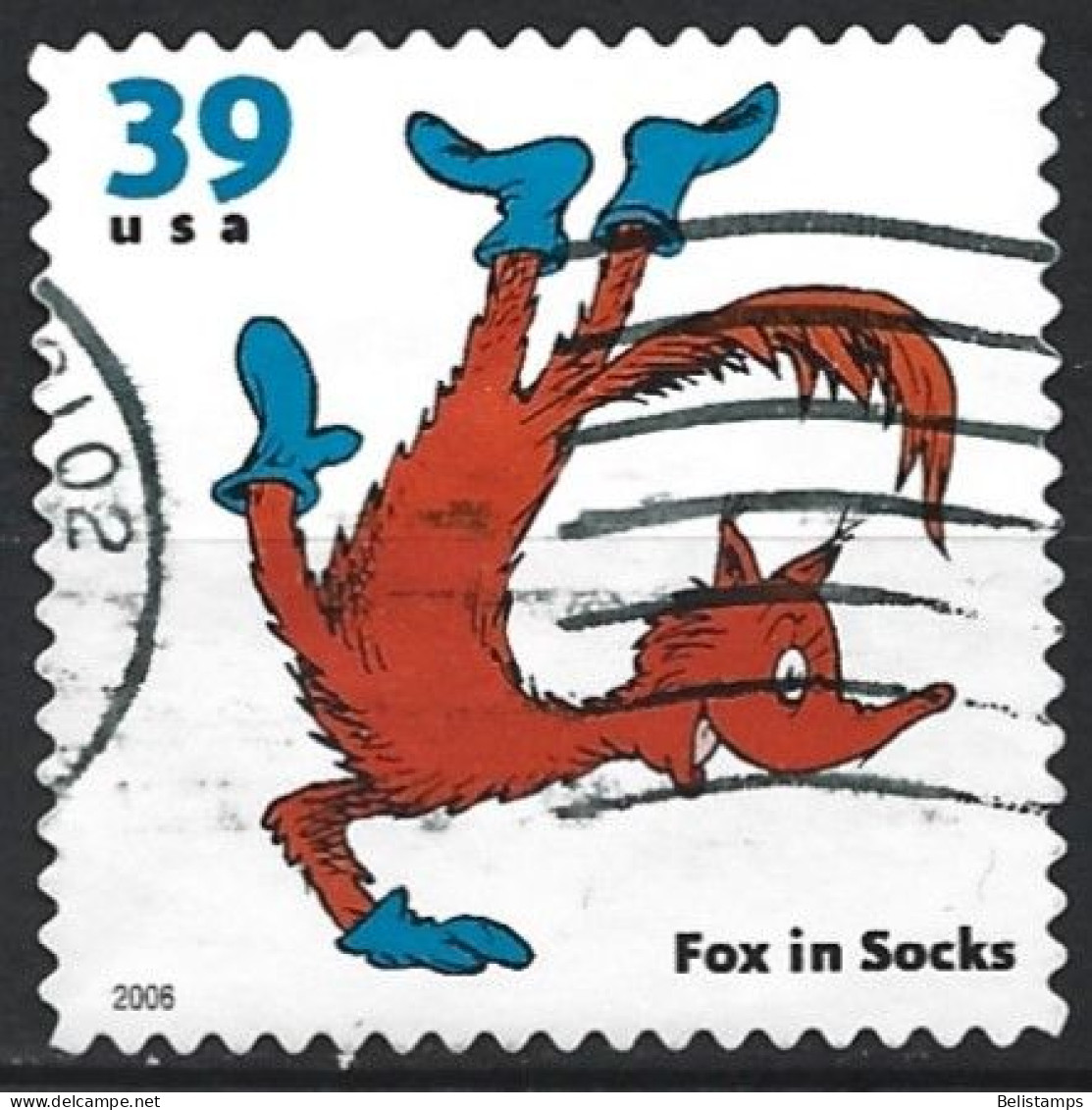 United States 2006. Scott #3989 (U) Children's Book Animal, Fox In Socks - Usados