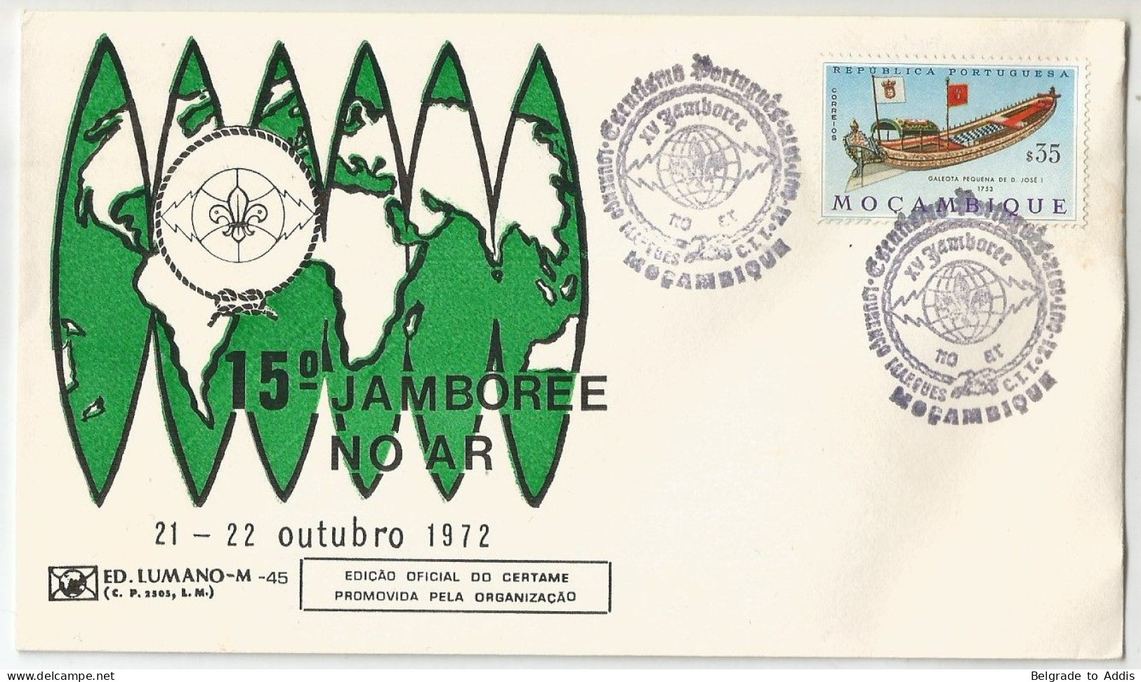 Mozambique Moçambique Portugal Commemorative Cover 1972 Jamboree Scout Scouting - Covers & Documents