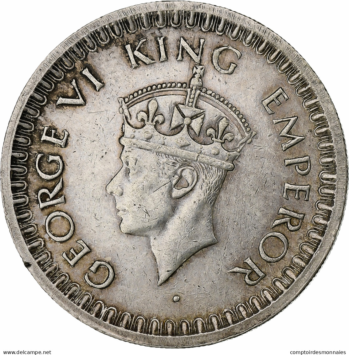 Inde Britannique, George VI, 1/2 Rupee, 1945, Bombay, Argent, SUP, KM:552 - Kolonien