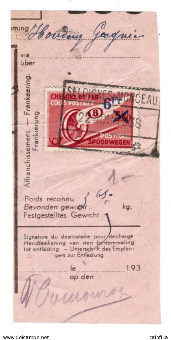 Fragment Bulletin D'expedition, Obliterations Centrale Nettes, SELOIGNES MONCEAU, RARE - Used