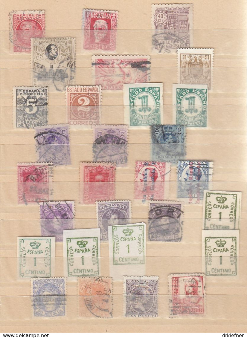 SPANIEN  90 Verschiedene Marken, Viele Zwangszuschlagsmarken, Auch Regionale - Revenue Stamps