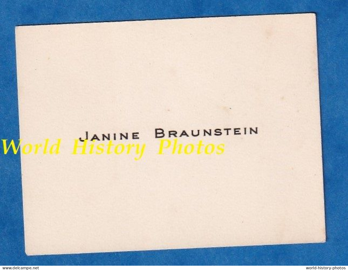 Carte De Visite Ancienne - Madame Janine BRAUNSTEIN - Patrimoine Généalogie Judaïca Culture Juive - Cartoncini Da Visita