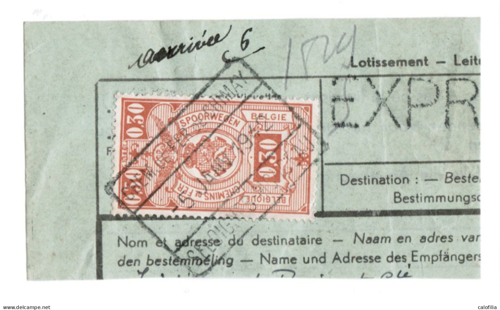 Fragment Bulletin D'expedition, Obliterations Centrale Nettes, SELOIGNES MONCEAU (CHEMIN DE FER DE CHIMAY), RARE - Used