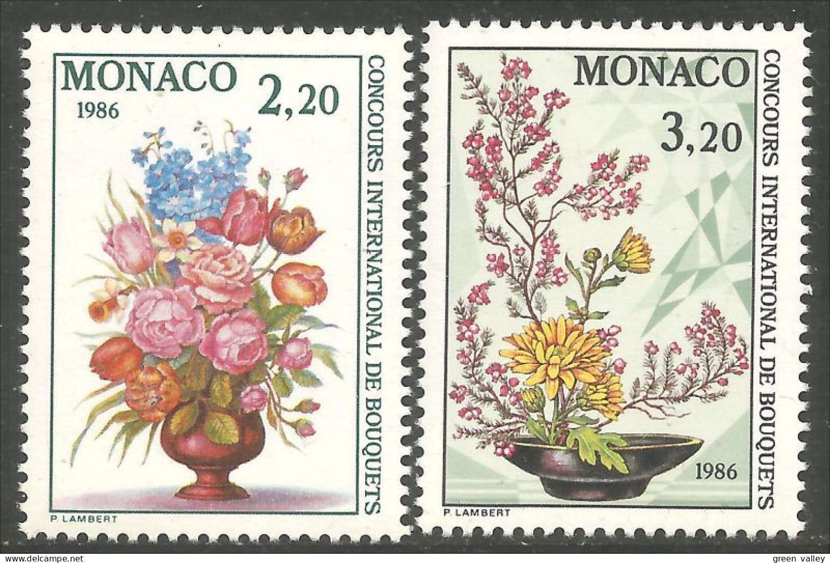 FL-76a Monaco Bouquet Ikebana Chrysanthème MNH ** Neuf SC - Other & Unclassified