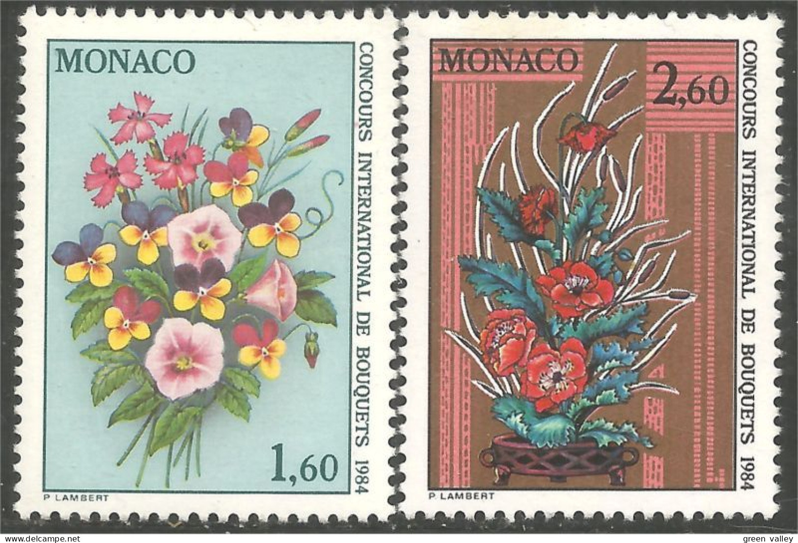 FL-74b Monaco Bouquet Liseron Oeillets Carnation MNH ** Neuf SC - Other & Unclassified