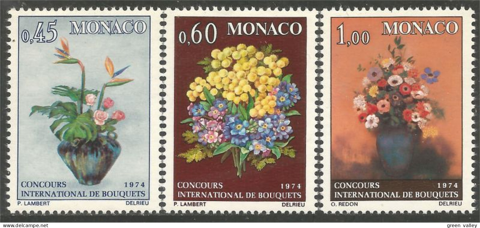FL-63 Monaco Bouquets Ikebana Mimosa MNH ** Neuf SC - Other & Unclassified