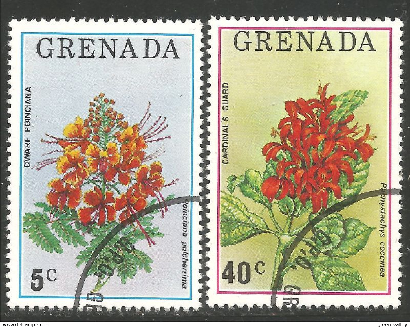 FL-58d Grenada Fleurs Flowers Blumen Poinciana - Sonstige & Ohne Zuordnung
