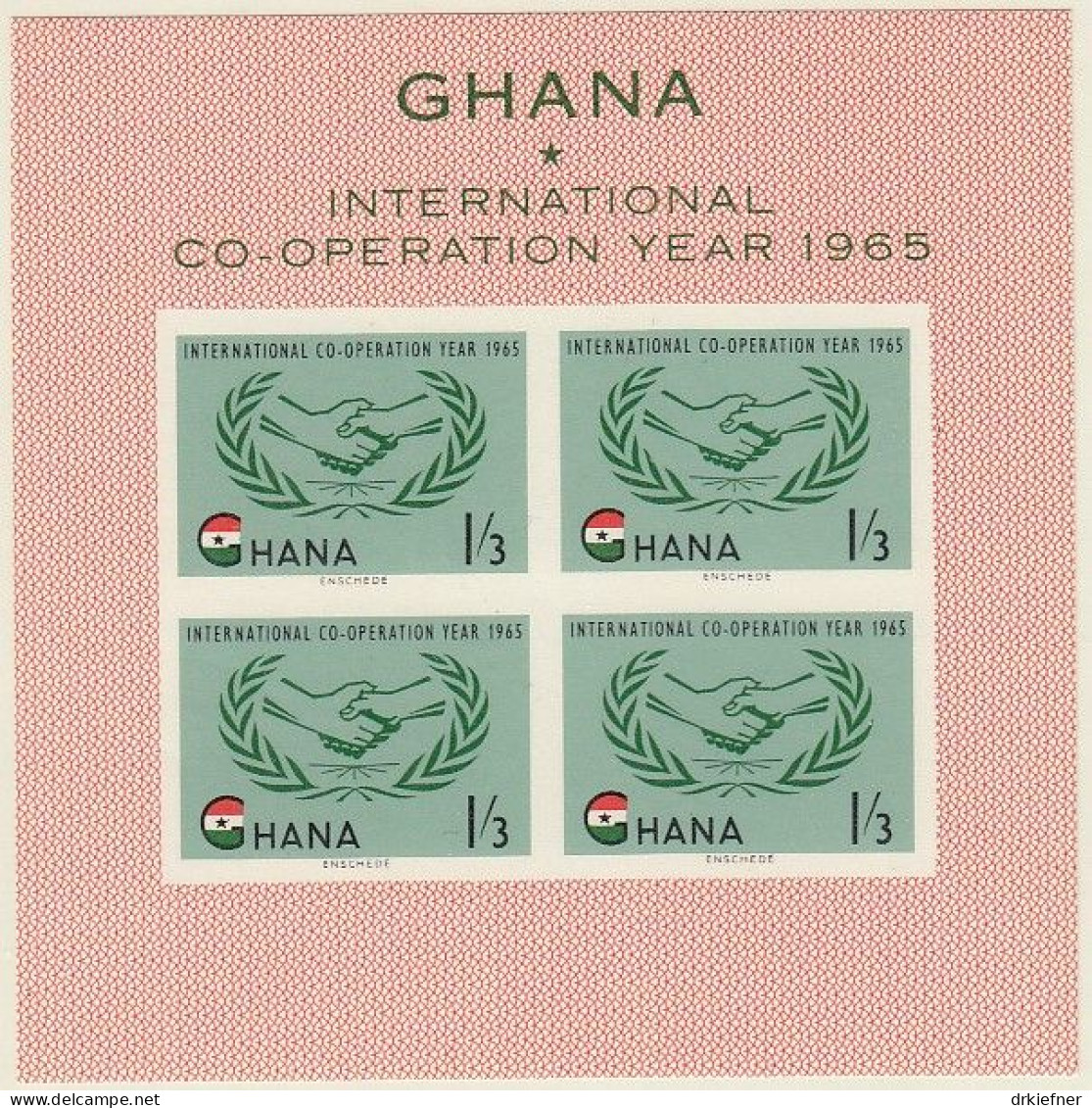 GHANA  Block 16, Postfrisch **, Jahr Der Internationalen Zusammenarbeit, 1965 - Ghana (1957-...)