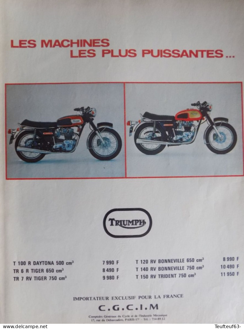 Publicité De Presse ; Motos Triumph - Publicités