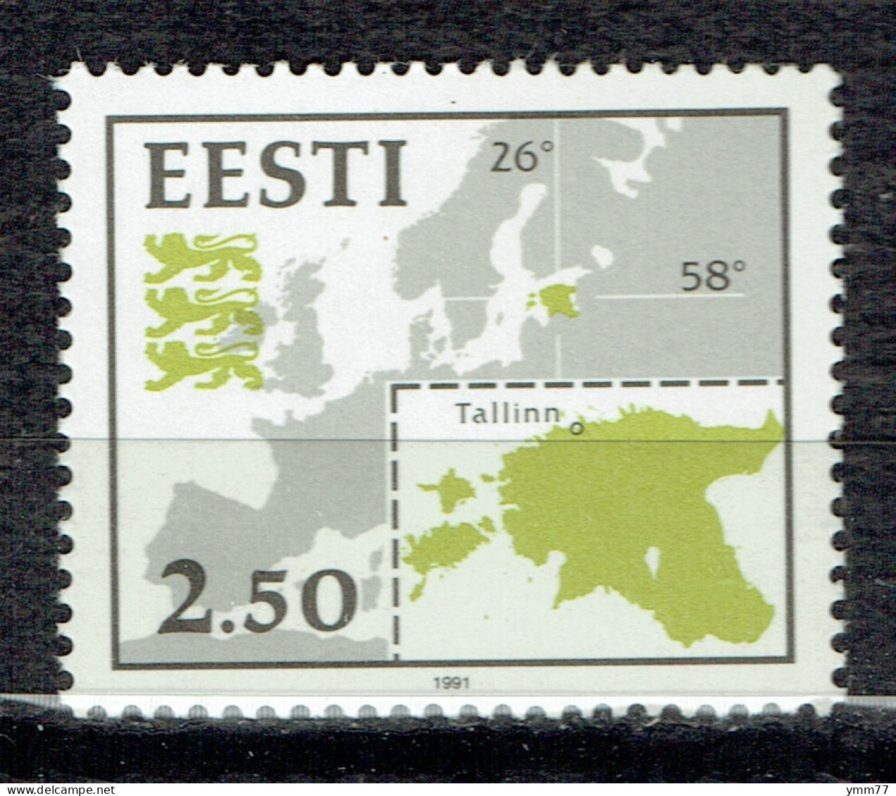 Symboles Nationaux : Carte De L'Europe Et De L'Estonie - Estonie