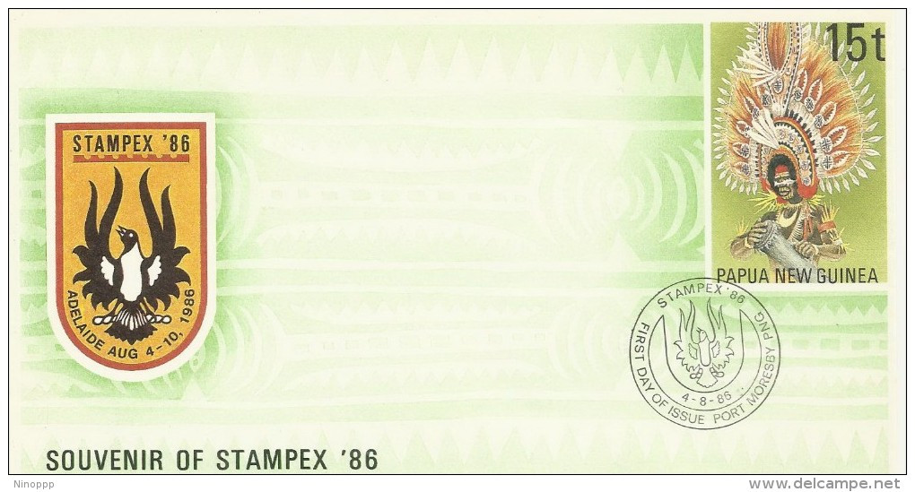 Papua New Guinea  1986 Stampex Prepaid Envelope N08 FDC - Papua-Neuguinea